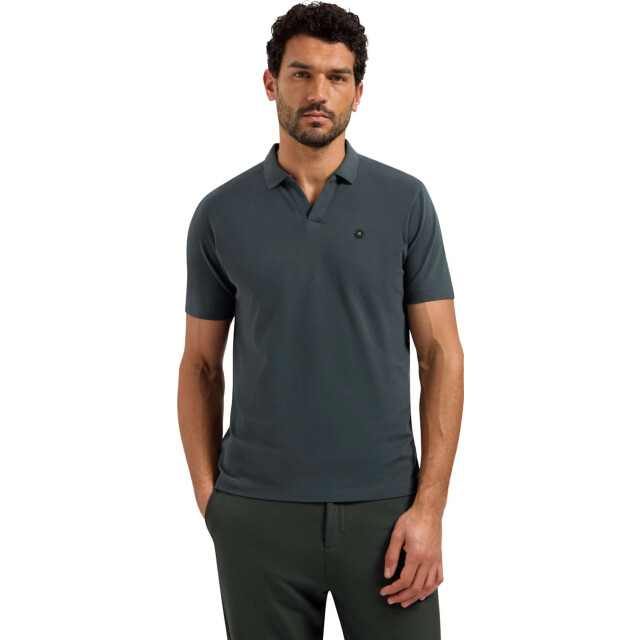 No Excess Polo short sleeve v-collar basic dark steel 31380202SN-124 large