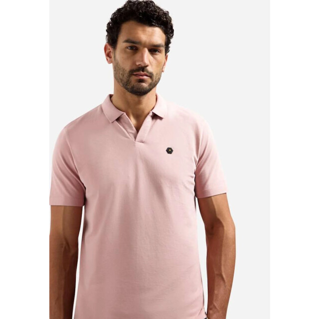 No Excess Polo short sleeve v-collar basic light mauve 31380202SN-346 large