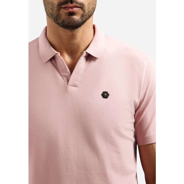 No Excess Polo short sleeve v-collar basic light mauve 31380202SN-346 large