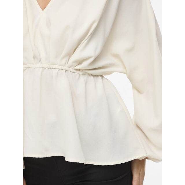 Vila Viselia v-neck ls peplum topbfs beige 4389.05.0027 large