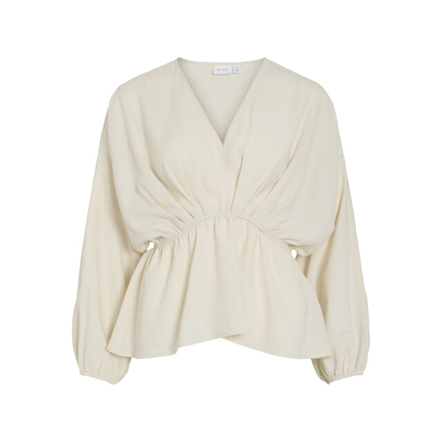 Vila Viselia v-neck ls peplum topbfs beige 4389.05.0027 large