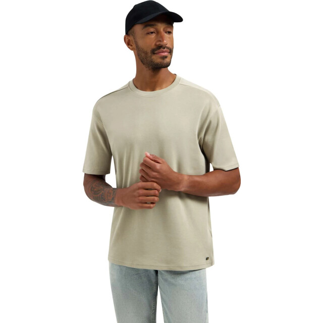 No Excess T-shirt crewneck solid heavy interl taupe 31340261SN-044 large