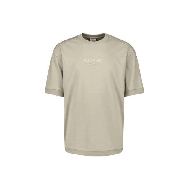 No Excess T-shirt crewneck solid heavy interl taupe 31340281-044 large