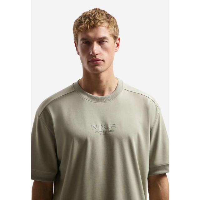 No Excess T-shirt crewneck solid heavy interl taupe 31340281-044 large