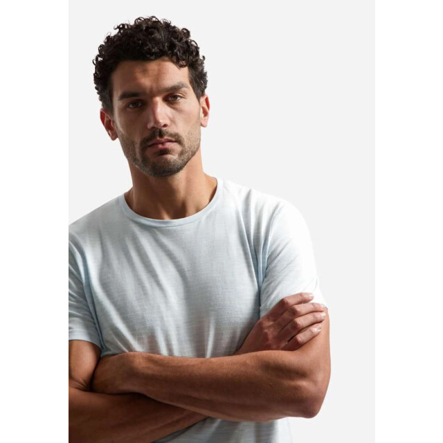 No Excess T-shirt crewneck striped sky 31340215SN-134 large