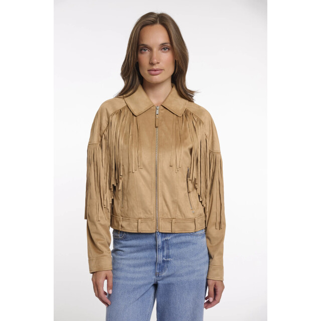 Rino & Pelle Ravenna.7002621 rino&pelle jacket with fringes burlywood Ravenna.7002621 Burlywood large