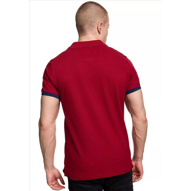 Rusty Neal heren polo bordeaux marine korte mouw knoopsluiting RN3032-1 large