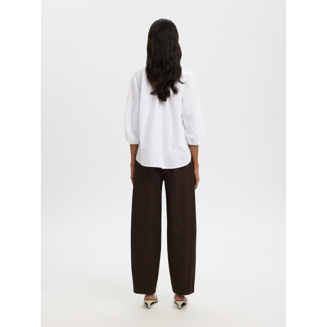 Selected Femme slwcleo-alberta linen blend shirt n 16099877 bright white 06615.100.0287 large