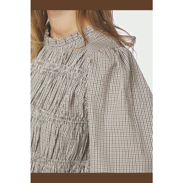 Neo Noir marcia check blouse 166893 306 dusty brown 06615.849.0014 large