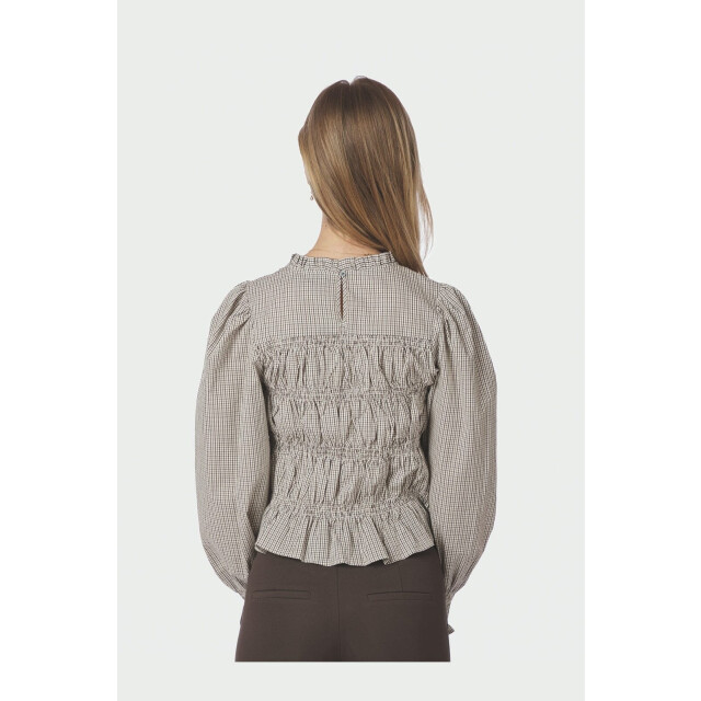 Neo Noir marcia check blouse 166893 306 dusty brown 06615.849.0014 large