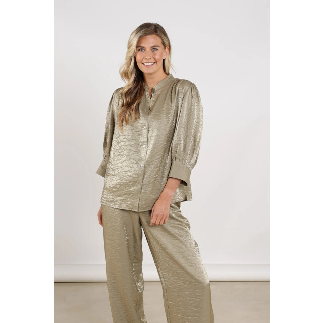 Nukus Nks02231 350 lilly blouse shiny army NKS02231 350 large