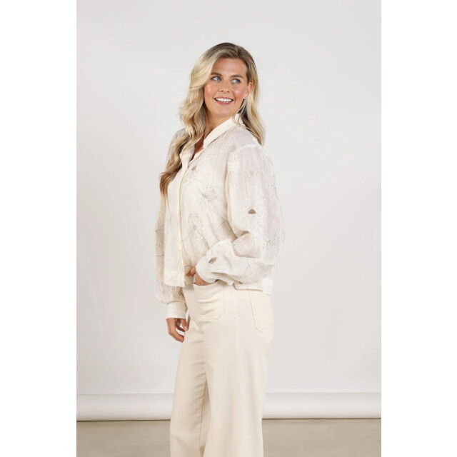 Nukus Nks02167 17 adora blouse embroidery off white NKS02167 17 large