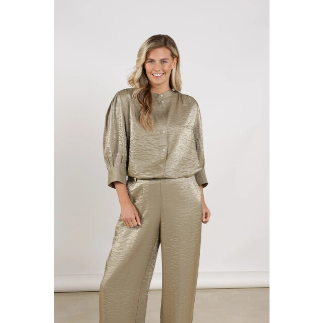 Nukus Nks02231 350 lilly blouse shiny army NKS02231 350 large