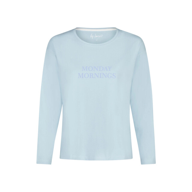 By Louise Dames pyjama set lang blauw/wit gebloemd BL-6231-02 large