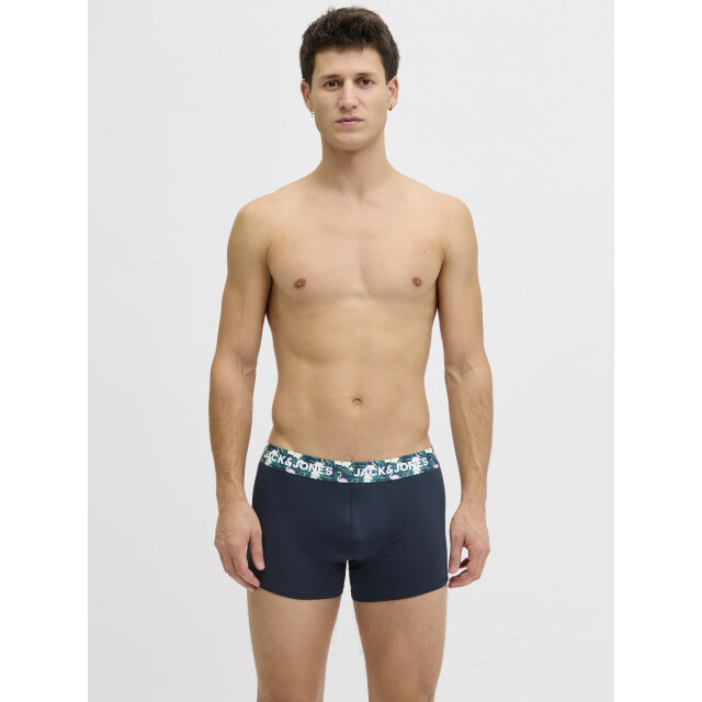 Jack & Jones Heren boxershorts trunks microfiber jacflamingo flamingo print 3-pack donkerblauw 12295142-Navy Blazer large