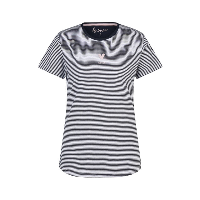 By Louise Dames korte mouwen capri pyjama set lang donkerblauw gestreept BL-6215-02 large