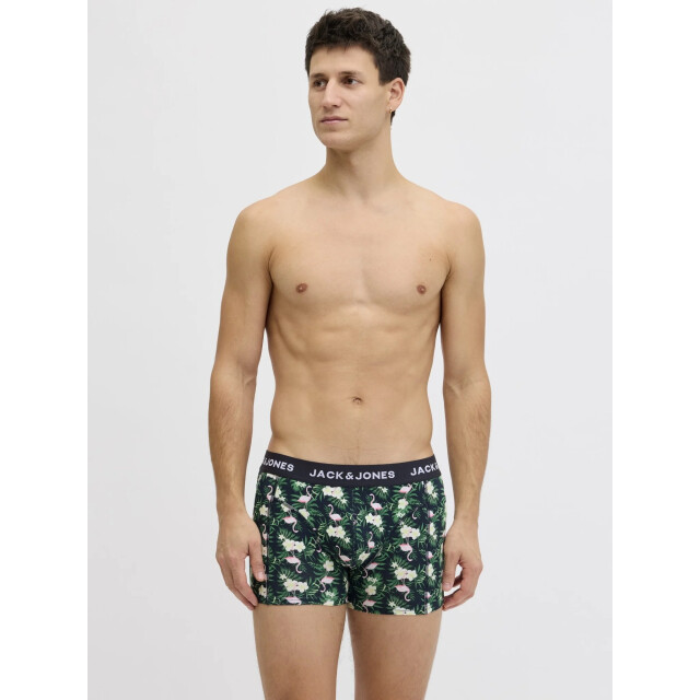Jack & Jones Heren boxershorts trunks jacflamingo flamingo print 3-pack multicolor 12291169-Black large