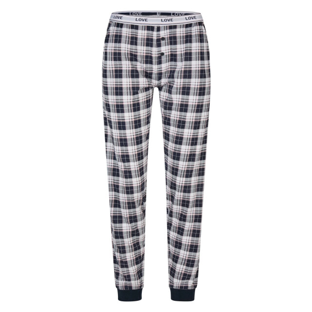 By Louise Dames pyjama set lang roze/donkerblauw geruit BL-6212-02 large