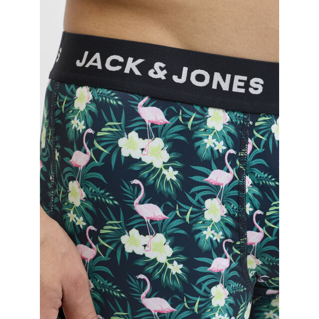 Jack & Jones Heren boxershorts trunks microfiber jacflamingo flamingo print 3-pack donkerblauw 12295142-Navy Blazer large
