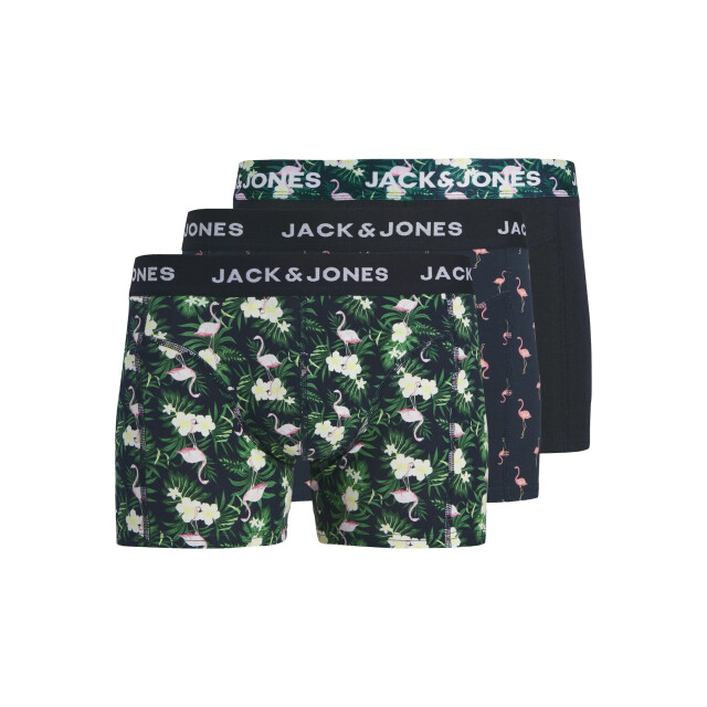 Jack & Jones Heren boxershorts trunks jacflamingo flamingo print 3-pack multicolor 12291169-Black large