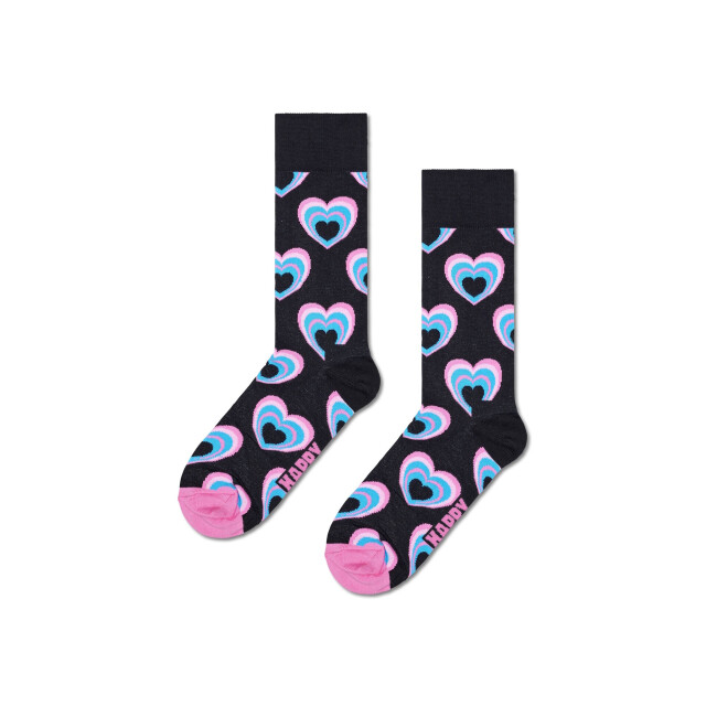 Happy Socks Dames sokken hartjes print valentijn giftbox 2-paar roze/zwart/lichtblauw P001717 large