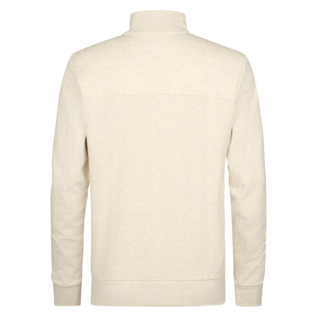 Petrol Industries men sweater collar zip m-1060-swc310 0009 antique white melee 05791.100.0014 large