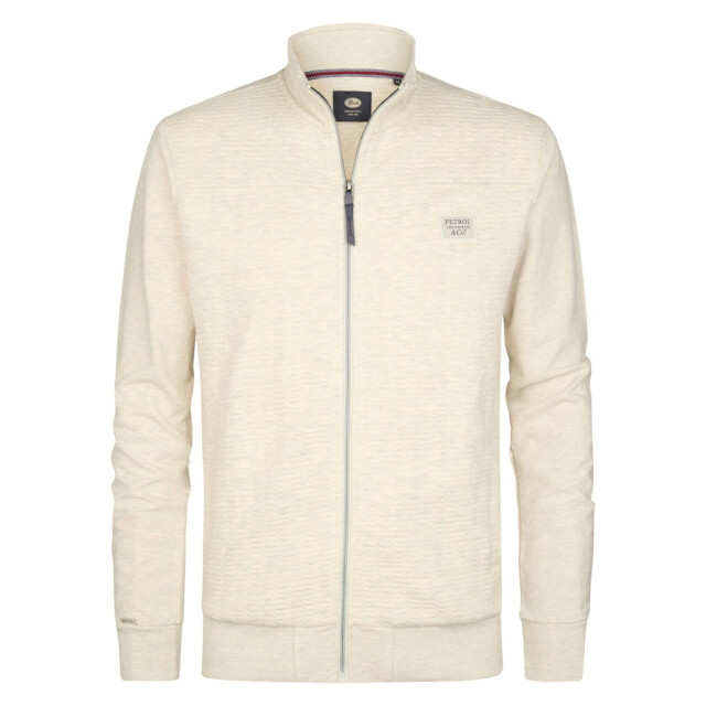 Petrol Industries men sweater collar zip m-1060-swc310 0009 antique white melee 05791.100.0014 large