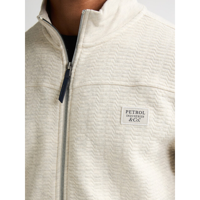 Petrol Industries men sweater collar zip m-1060-swc310 0009 antique white melee 05791.100.0014 large