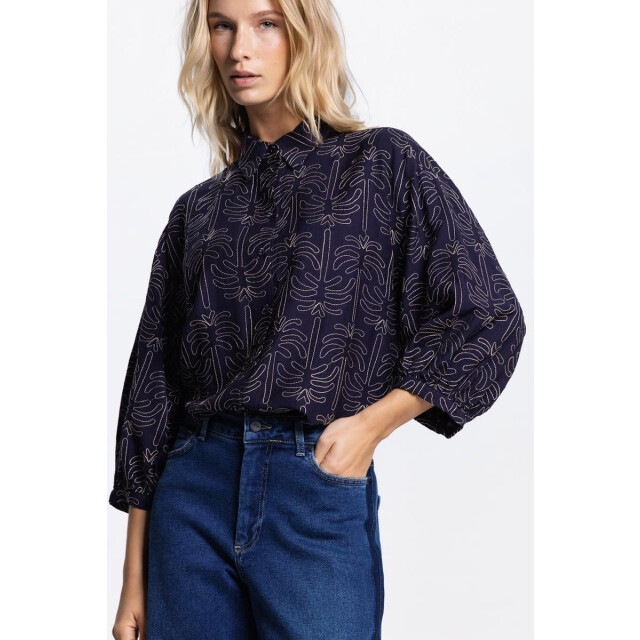 Jansen Amsterdam Nuria blouse wtp 761 000780 dark blue WTP 761 large