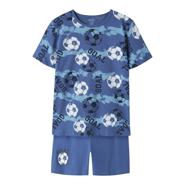 Name It Jongens korte pyjama set shortama nkmnightset blauw voetbal print 13257123-Delft large