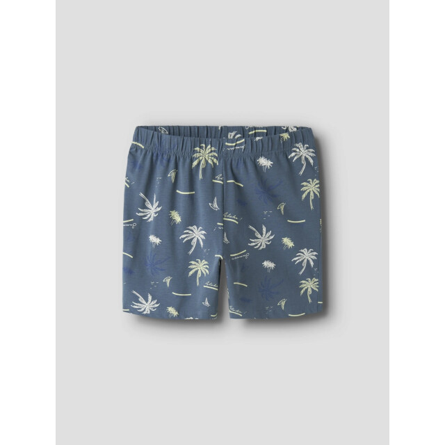 Name It Jongens korte pyjama set shortama nkmnightset wit/blauw palm print 13257124-Bluefin large