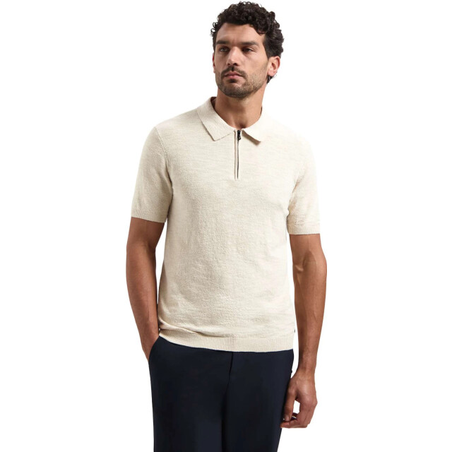 No Excess Pullover short sleeve polo zip frot desert 31220243-045 large