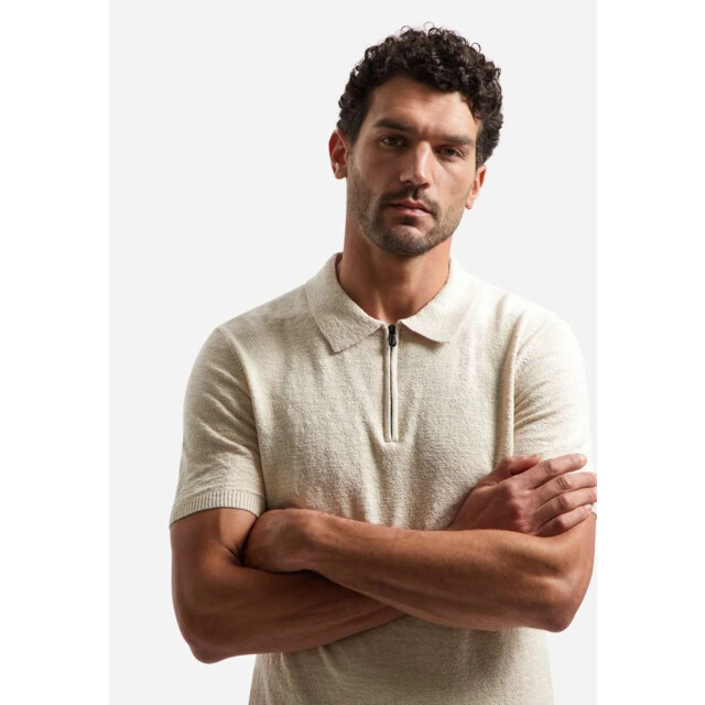 No Excess Pullover short sleeve polo zip frot desert 31220243-045 large
