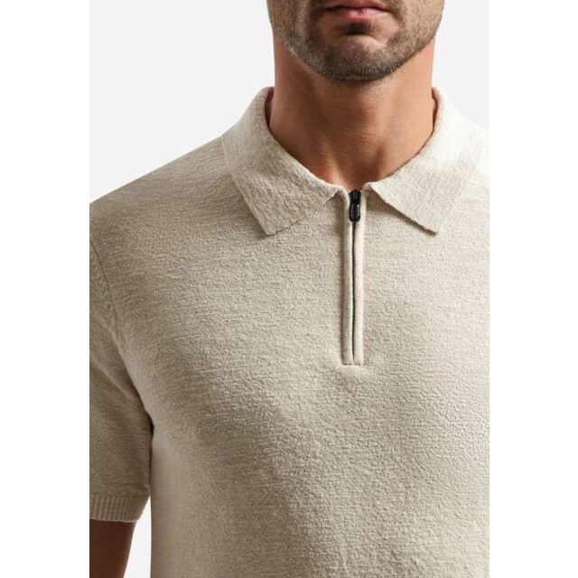 No Excess Pullover short sleeve polo zip frot desert 31220243-045 large