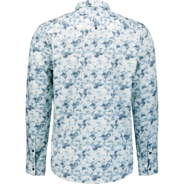 No Excess Shirt allover printed yarn dyed dob blue 31430120-030 large