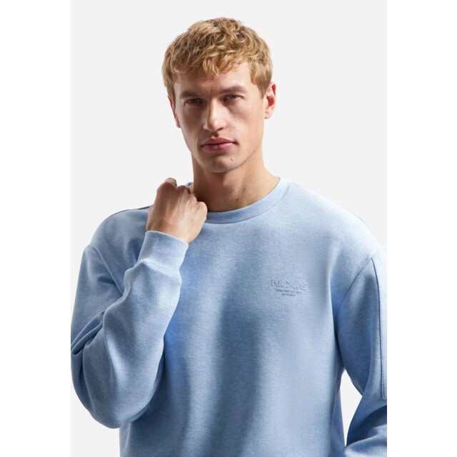 No Excess Sweater crewneck bonded melange blue 31100114-030 large