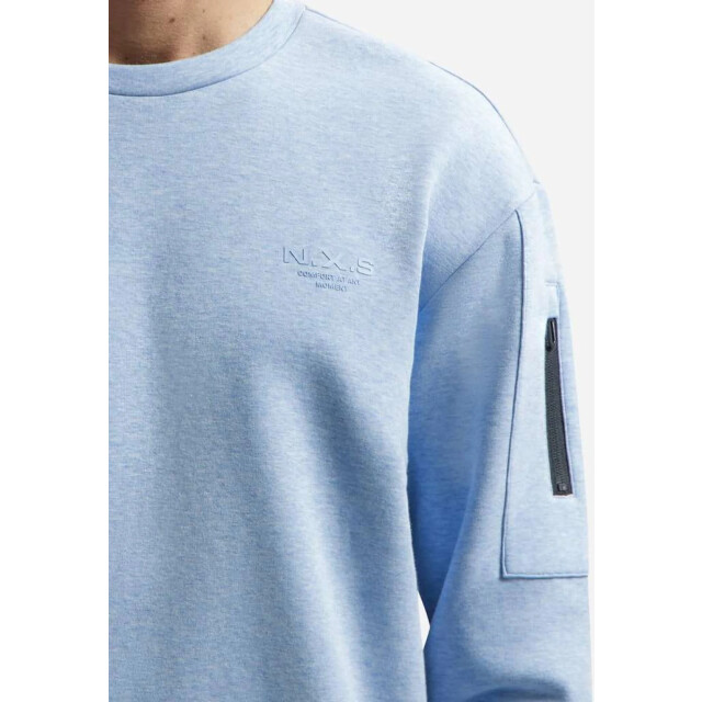 No Excess Sweater crewneck bonded melange blue 31100114-030 large