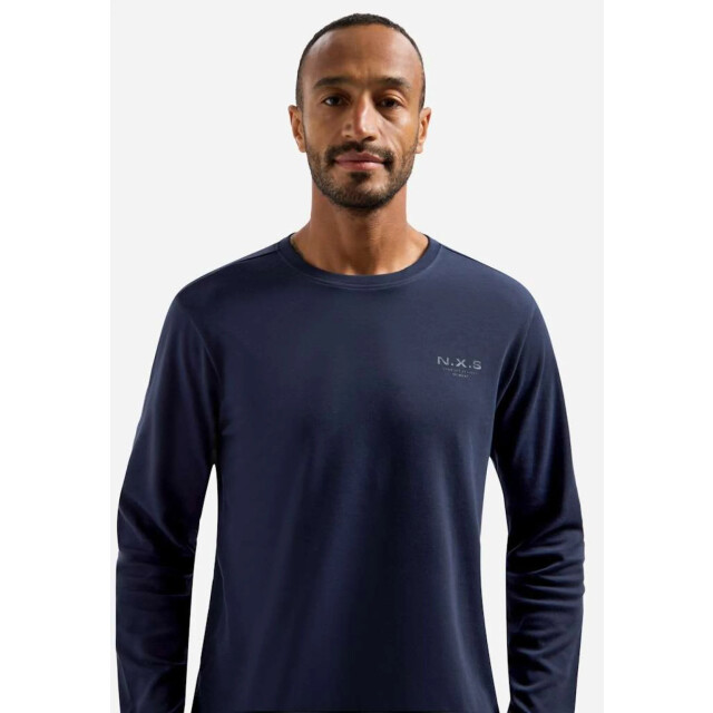 No Excess T-shirt long sleeve crewneck solid night 31190261-078 large