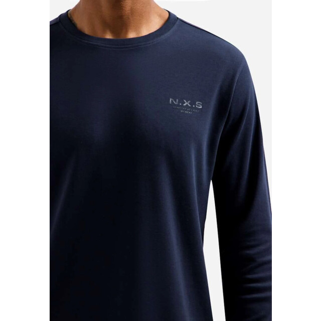 No Excess T-shirt long sleeve crewneck solid night 31190261-078 large