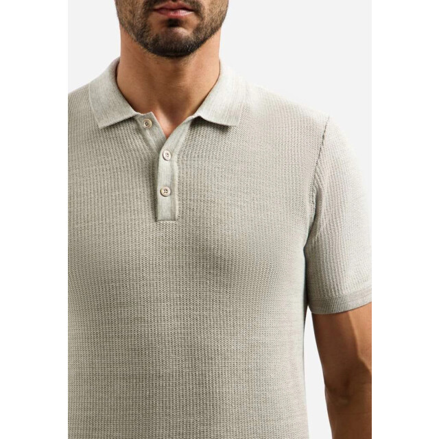 No Excess Pullover short sleeve polo taupe 31220245-044 large