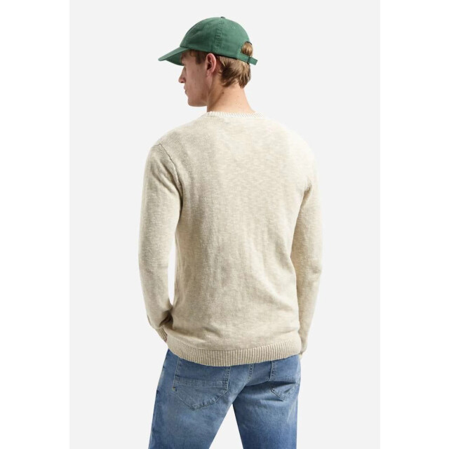No Excess Pullover crewneck slub with linen desert 31210205-045 large