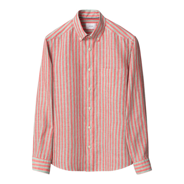 Eton Multi striped linen shirt lange mouw overhemden 100014792 100014792 large