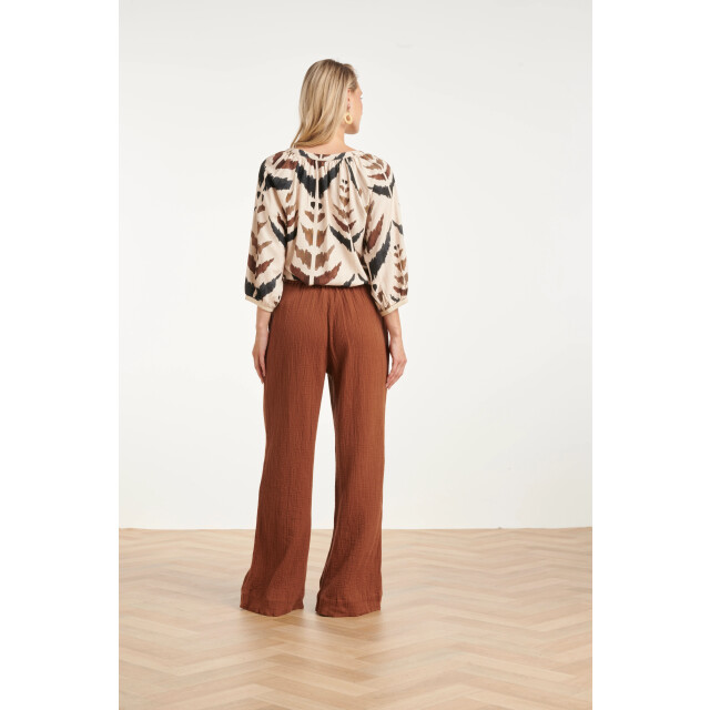 Smashed Lemon Blouse met v-hals en grafische aztec print | 8718679002967 large