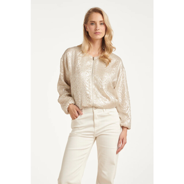 Smashed Lemon Bomberjack met slang print en metallic glans | 8718679013925 large