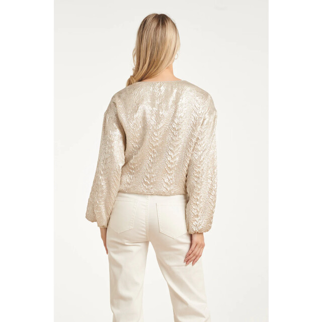 Smashed Lemon Bomberjack met slang print en metallic glans | 8718679013925 large