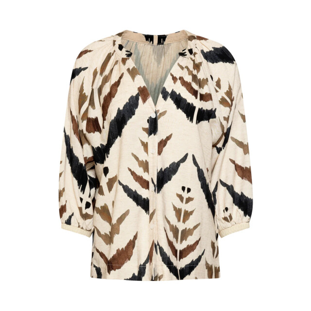 Smashed Lemon Blouse met v-hals en grafische aztec print | 8718679002967 large