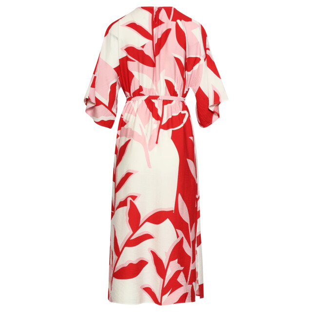 Smashed Lemon Maxi-jurk met rood en roze botanische print | 8718679002165 large