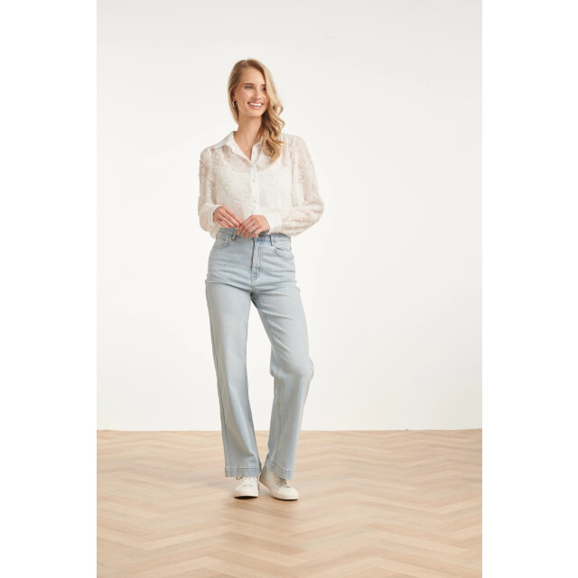 Smashed Lemon Elegante doorschijnende blouse met reliëf print | 8718679008006 large