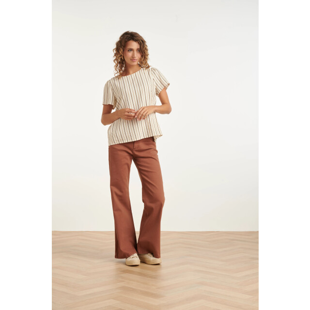 Smashed Lemon Luchtige top met verticale streep print | 8718679009201 large