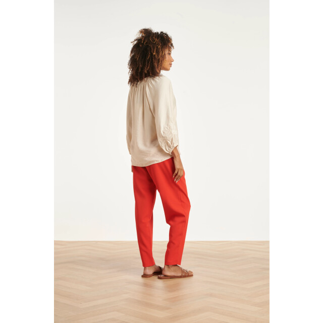 Smashed Lemon Elegante pantalon met plooi en hoge taille | 8718679008747 large